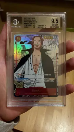 2022 ONE PIECE OP01-120 ROMANCE DAWN MANGA ALTERNATE ART SHANKS BGS 9.5 - Image 1