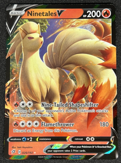 Ninetales V 026/192 SWSH Rebel Clash Holo Rare Pokemon Card NM - Image 1