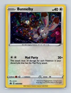 Bunnelby SWSH082 Pokemon Sword & Shield Black Star Promo Cosmos Holo Card NM+ d - Image 1