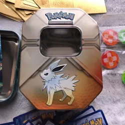 Pokemon Lot Tins, Cards, Foil Gold Cards Pokemon - Image 3