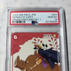Monkey D. Luffy P-001 PSA 10 GEM MINT One Piece Japanese Promotion Card Set 1 - Image 2