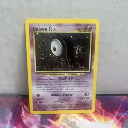 Pokemon TCG Unown Neo Discovery Holo Card 14/75 Heavily Played Condition - Image 1
