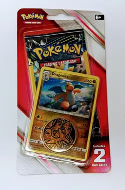 Pokemon Dragonite Promo Holo Card + 2 mini Booster pack + coin Guardian Rising - Image 1