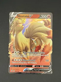 Pokemon TCG Ninetales v Rebel Clash Holo Ultra Rare Card 026/192 - Image 1