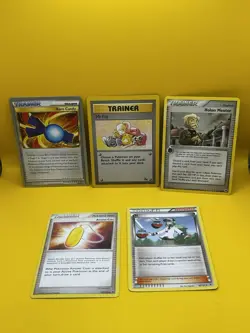 POKEMON TRAINER CARDS ( 5 ) Holon Mentor, Rare Candy, Mr. Fuji, Amulet Coin & N - Image 1