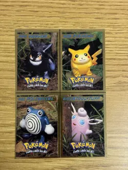 1999 Hasbro Toy Wishes Magazine RARE Pokemon Trading Card Set Of 4 - Image 1