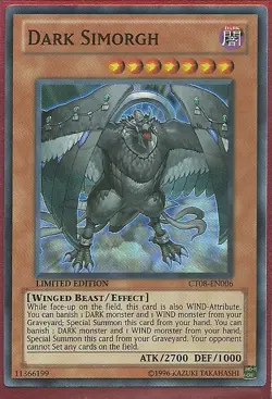 1x Yugioh CT08-EN006 Dark Simorgh Super Rare Card - Image 1
