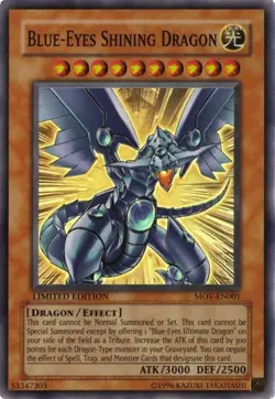 Yugioh MOV-EN001 Blue-Eyes Shining Dragon Movie Pack Promo Card - Image 1