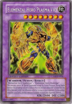 Yugioh CT04-EN006 Elemental Hero Plasma Viceman Secret Rare Card - Image 1