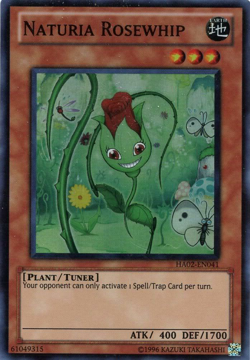1x Yugioh HA02-EN041 Naturia Rosewhip Super Rare Card NEAR MINT - Image 1