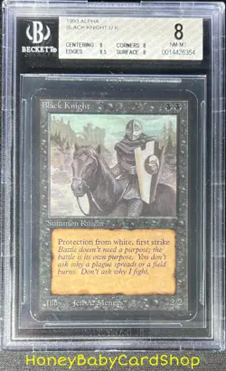 MTG Limited Edition Alpha 1993 Black Knight BGS 8.0Q+ NM/MT Old School 93/94 - Image 1