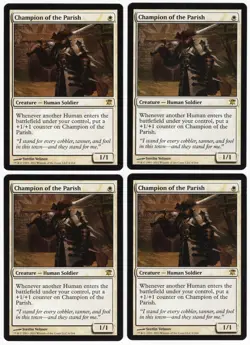 Champion of the Parish x4 4x 2011 Innistrad PLAYSET White Creature MTG NM AZ1 - Image 1