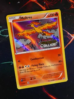 LP Pokemon Prerelease MOLTRES Card XY BLACK STAR PROMO XY127 Holo Fates Collide - Image 2