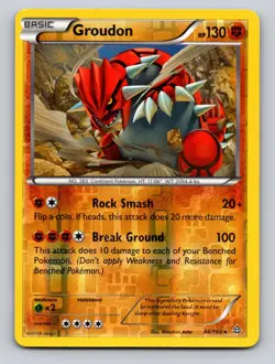 Groudon 84/160 Rare Primal Clash Pokemon Reverse Holo NM - Image 1