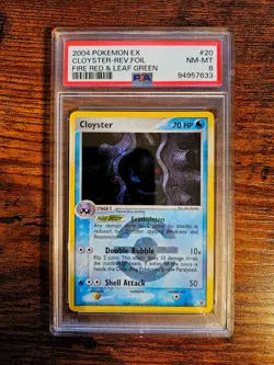 EX Fire Red & Leaf Green Cloyster Reverse Foil Rare2004 VIntage Pokemon PSA 8 - Image 1