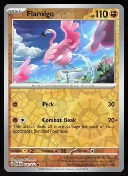 Flamigo 106/182 Common Paradox Rift Pokemon Reverse Holo Near Mint - Image 1