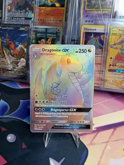 POKEMON DRAGONITE GX RAINBOW BLACK STAR PROMO SM156 HOLO NM - Image 1