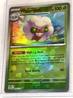 Whimsicott Masterball Art Reverse Holo 008/131 Pokemon Prismatic Evolutions MINT - Image 1