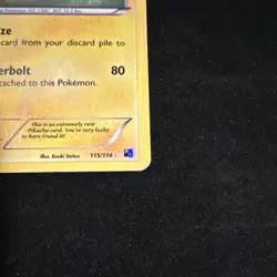 Pokemon Pikachu Secret Rare Holo 115/114 Black & White 60 HP English - Image 3