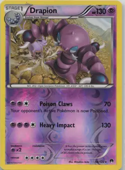 Drapion 54/122 BREAKpoint Pokemon Reverse Holo NM - Image 1