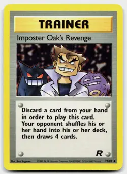 Imposter Oak's Revenge 76/82 Uncommon Team Rocket Pokemon Unlimited LP - Image 1