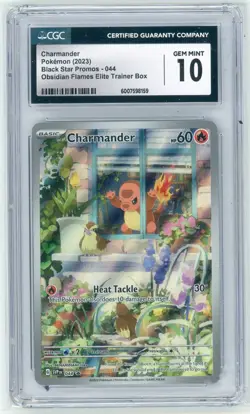 Charmander (044) - CGC 10 - 2023 Obsidian Flames ETB Black Star Promo Pokemon - Image 1