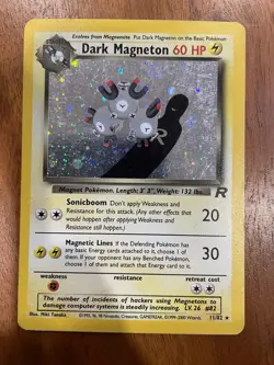Pokemon Dark Magneton Team Rocket Holo Rare Unlimited 11/82 60HP Stage 1 English - Image 1