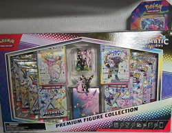 Pokemon TCG Prismatic Evolutions Premium Figure Box Espeon Umbreon 11+2 - Image 1