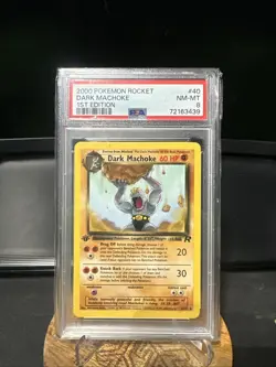 Pokemon 2000 Rocket 1st Edition Dark Machoke #40 PSA 8 NM-MT - Image 1