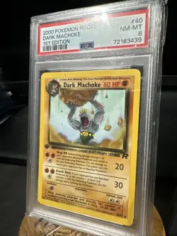 Pokemon 2000 Rocket 1st Edition Dark Machoke #40 PSA 8 NM-MT - Image 2
