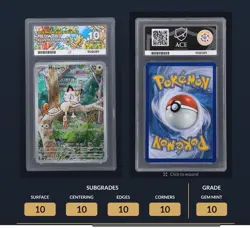 Pokemon TCG | Ace 10 Meowth 106/094 Phantasmal Flames Perfect Subgrades Graded - Image 3