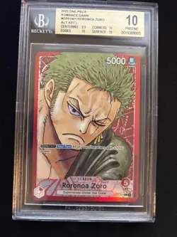 Roronoa Zoro OP01-001 Alt Art Leader BGS Pristine 10 One Piece English - Image 1