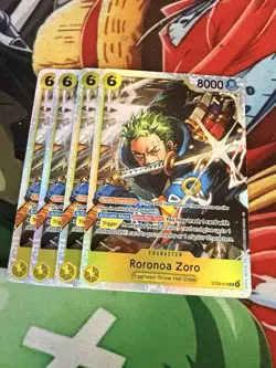 Bandai One Piece Card Game Roronoa Zoro ST29-014 Foil Character English x4 - Image 1