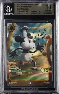 2025 DISNEY LORCANA FABLED STEAMBOAT PILOT ENCHANTED FOIL MICKEY MOUSE BGS 10 - Image 1
