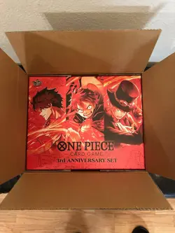 BRAND NEW Bandai ONE PIECE CARD GAME Japanese 3rd ANNIVERSARY Set Brown Box Open - Image 2