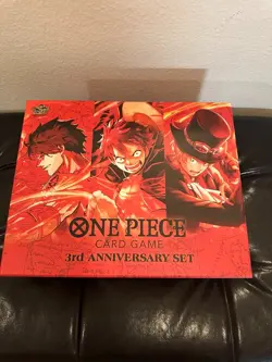BRAND NEW Bandai ONE PIECE CARD GAME Japanese 3rd ANNIVERSARY Set Brown Box Open - Image 3