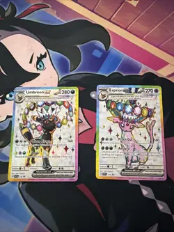 Espeon Ex 175 & Umbreon Ex 176 Pokemon Cards Black Star Promo Prismatic - Image 1