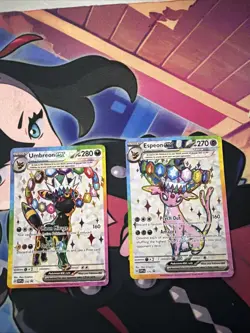 Espeon Ex 175 & Umbreon Ex 176 Pokemon Cards Black Star Promo Prismatic - Image 1