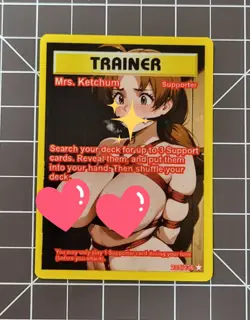 Custom Fanmade Mrs Ketchum V1 Pokemon Card - Image 1