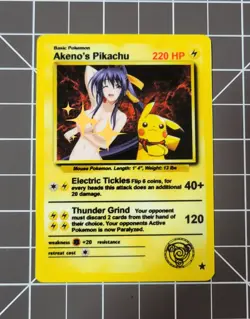 Custom Fanmade Akeno's Pikachu Pokemon Card - Image 1