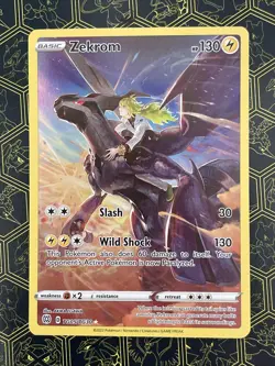 Pokemon Zekrom Holo Ultra Rare TCG Card TG05/TG30 Brilliant Stars 2022 B - Image 1
