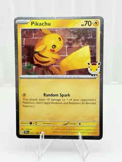Pokemon TCG Pikachu Pokemon Day 2026 Cosmos Holo Promo Card TEF 051/162 - Image 1