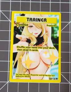 Custom Fanmade Cynthia V1 Pokemon Card - Image 1