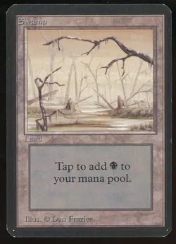 1993 MTG Magic the Gathering Card Alpha Swamp V2 Raw LP Gaming Card TCG - Image 1