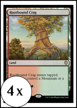 MTG - 4 x Rootbound Crag - Bloomburrow Commander - Playset 4x x4 - Image 1