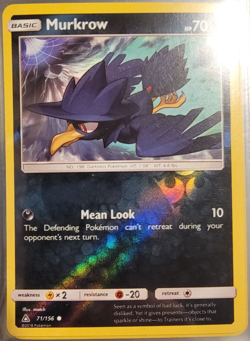 Reverse Holo Foil Murkrow # 71/156 Ultra Prism Set Pokemon Cards NM/MINT - Image 1