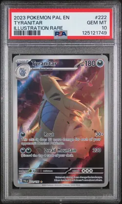 Pokemon TCG: Paldea Evolved - Tyranitar 222/193 Illustration Rare [PSA 10] GEM - Image 1