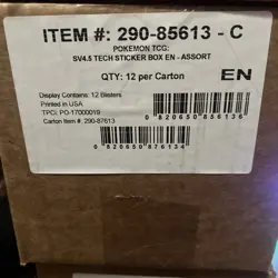 Pokemon Paldean Fates Sticker Collection Display, 12 Blisters 36 Packs Full Case - Image 1