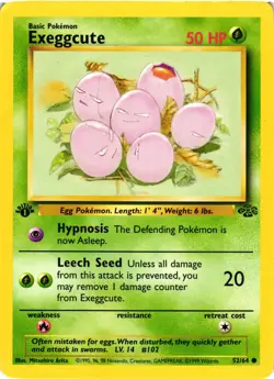 Pokemon TCG Exeggcute Jungle 52/64 Regular 1st Edition Common LP - Image 1