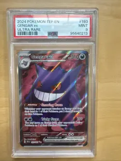 2024 Pokemon TEF EN Gengar EX ULTRA RARE PSA 9!🔥 - Image 1